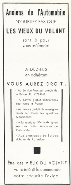 PUBLICITE LES VIEUX DU VOLANT